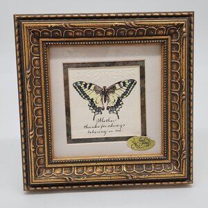 Vintage Hand Painted Embossed Butterfly in Ornate Gold Frame by MPressions